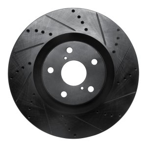 Lexus GS350 Brake Rotor (1) - Right Front - R1 Concepts - Drilled & Slotted - Black - `09-`11